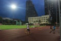 Sprinter in sport stadium in Singapore, asia