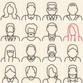 People outline silhouettes. People line icons.
