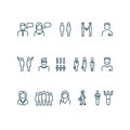 People outline vector icons