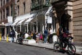 People Outside a Store and Cafe in Nolita of New York City Royalty Free Stock Photo