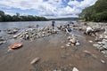 People panning for Gold in the Napo River, Ecuador Royalty Free Stock Photo