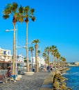 People Paphos promenade embankment Cyprus