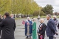 People on parde before school in Verdal, Norway. Royalty Free Stock Photo