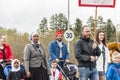 People on parde before school in Verdal, Norway. Royalty Free Stock Photo