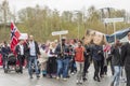 People on parde before school in Verdal, Norway.