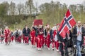 People on parde before school in Verdal, Norway.