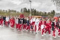 People on parde before school in Verdal, Norway.