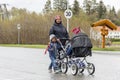 People on parde before school in Verdal, Norway. Royalty Free Stock Photo