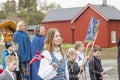 People on parde before school in Verdal, Norway.