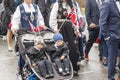 People on parde before school in Verdal, Norway. Royalty Free Stock Photo