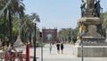 People in the park of the Ciutadella Citadel park.