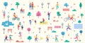 People Park Icons Collection Vector Illustration Royalty Free Stock Photo