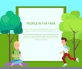 People in Park Poster and Form Vector Illustration Royalty Free Stock Photo