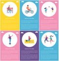 People in Park Poster Children Ball Segway Runner Royalty Free Stock Photo