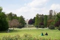 People in park public garden, Arco della Pac of Parco Sempione, Milan