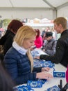 People participate in the information game in Europe Day in Tallinn.