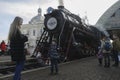 People participate in retro train ride in Lviv, amid Russia-Ukraine war