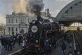 People participate in retro train ride in Lviv, amid Russia-Ukraine war