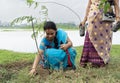 People participated in ten million tree plantation drive during Amrit Brikhya Abhiyan in Guwahati, Assam, India on 17 September 