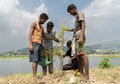 People participated in ten million tree plantation drive during Amrit Brikhya Abhiyan in Guwahati, Assam, India on 17 September 