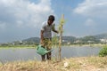 People participated in ten million tree plantation drive during Amrit Brikhya Abhiyan in Guwahati, Assam, India on 17 September 