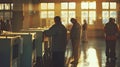 People participating in elections at a local voting center. Voters at voting booths. Concept of active civic Royalty Free Stock Photo