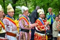 People participating at the folkloric Juni celebration in Brasov City Royalty Free Stock Photo