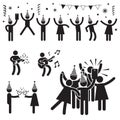 People Party Symbols B&W