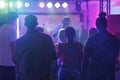 People partying and attending dj concert Royalty Free Stock Photo