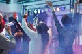 People partying and raising hands Royalty Free Stock Photo