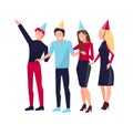 Partying People on Vector Illustration White