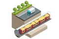 People Passangers In Subway. Commuting passengers. Subway train collection. Vehicles designed to carry large numbers of