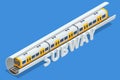 People Passangers In Subway. Commuting passengers. Subway train collection. Vehicles designed to carry large numbers of