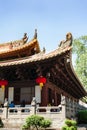 People in patio of Guangxiao Temple in Guangzhou Royalty Free Stock Photo