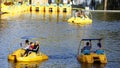 People in pedal boats