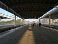 People pending in railway station platform for the CRH arriving Royalty Free Stock Photo