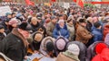 people, pensioners and youth, at a rally in defense of their rights. Text in Russian: do not kill disabled people, return EDC