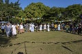 people perform folk dance during the traditional Sao Joao june fest. Brazil Royalty Free Stock Photo