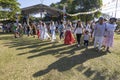 people perform folk dance during the traditional Sao Joao june fest. Brazil Royalty Free Stock Photo