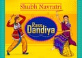 People performing Garba dance in Dandiya Raas for Dussehra or Navratri