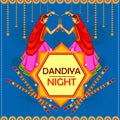 People performing Garba dance on poster banner design for Dandiya Night