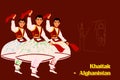 People performing Khattak dance of Afghanistan