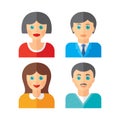 People persons icons in flat style. People icons in flat design. People vector illustration. Human characters signs.