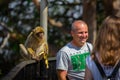 People photographing with Gibraltar monkey