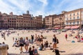 People on the Piazza del Campo in Siena, Italy Royalty Free Stock Photo