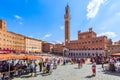 People in Piazza del Campo in Siena Royalty Free Stock Photo