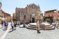 People on Piazza dell Duomo in Taormina city