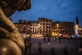 People in Piazza della Signoria in Florence at night Royalty Free Stock Photo