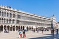 People on Piazza San Marco in Venice in spring Royalty Free Stock Photo