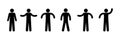 People pictograms, various gestures with hands icon, isolated human silhouettes